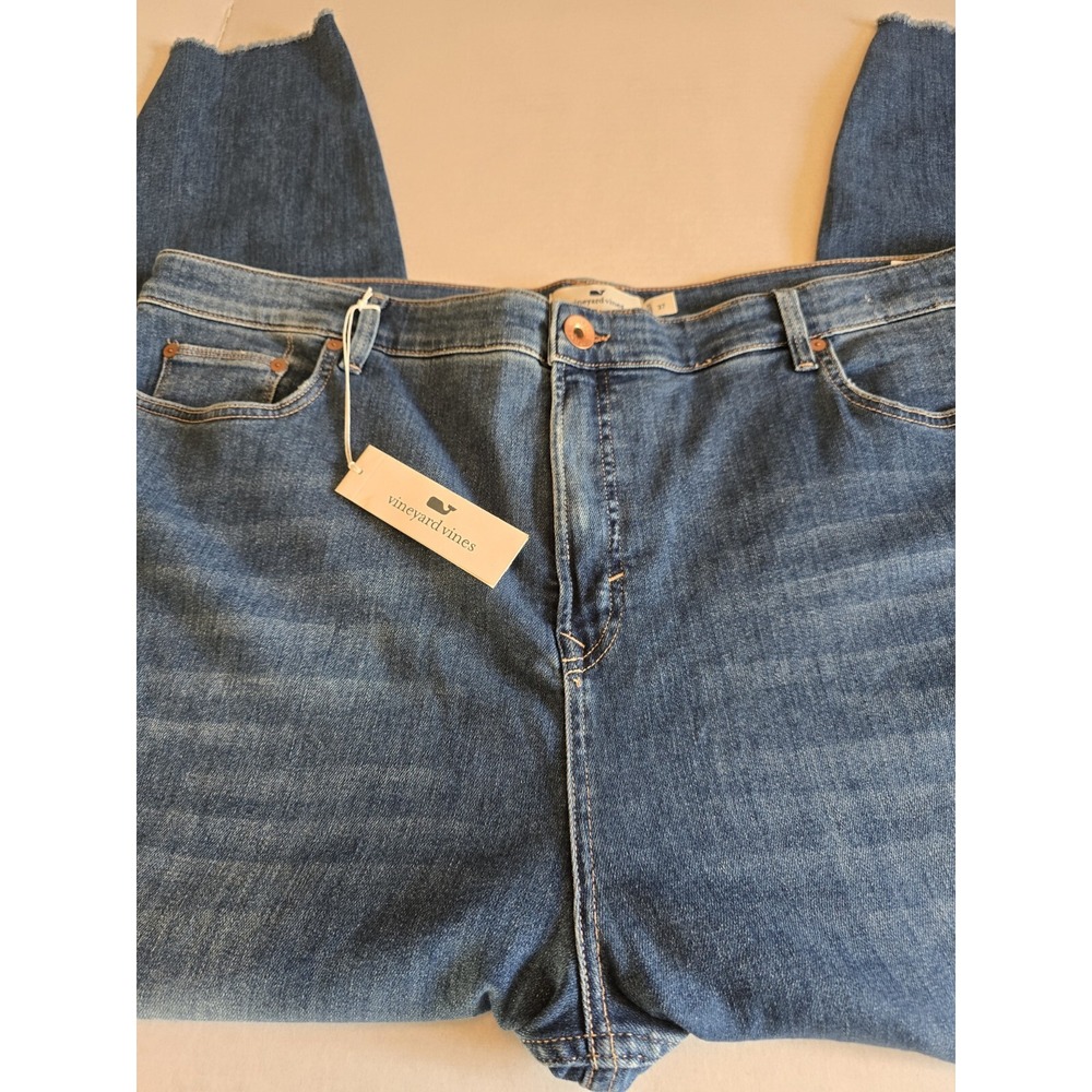 NWT Vineyard Vines Jamie High Rise Ankle Light Wash Jeans SZ 37   XXL 22/24 $178